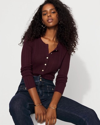 Ribbed Henley Sweater click to view larger image.