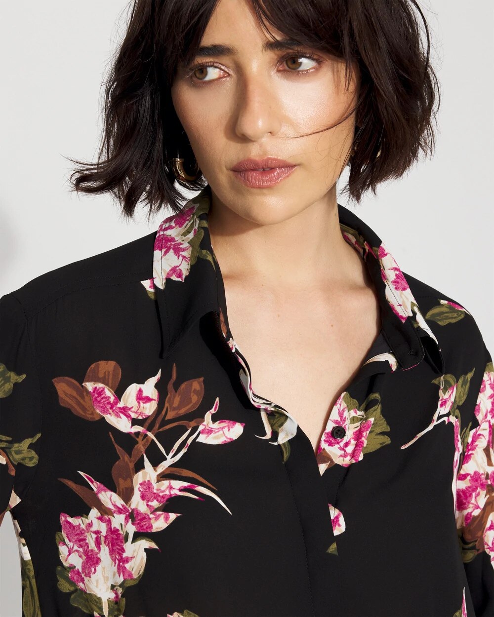 Long-Sleeve Flare Cuff Shirt