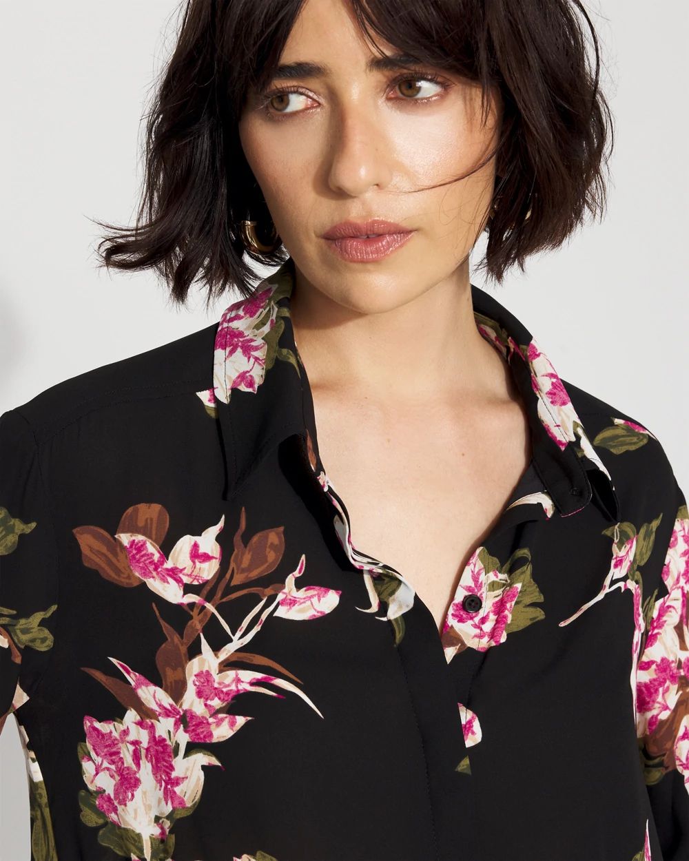 Long-Sleeve Flare Cuff Shirt click to view larger image.