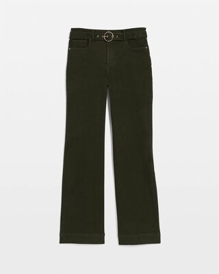 Petite Belted High-Rise Wide Leg Trouser Jeans click to view larger image.