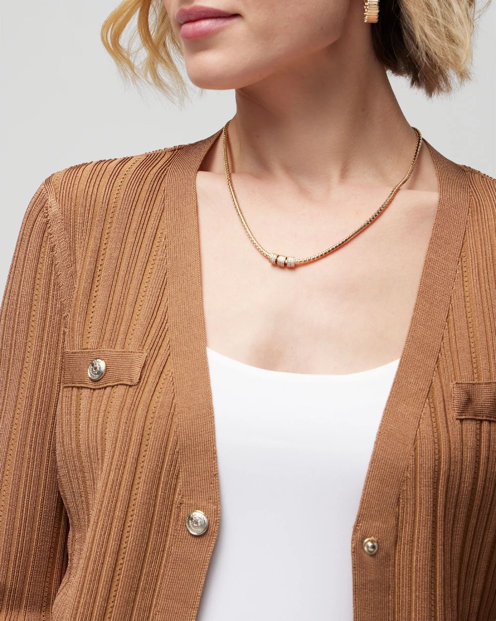 Long Sleeve Snap Front Cardigan