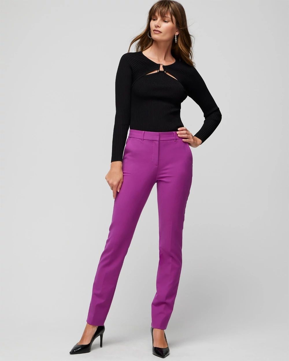 Slim Ankle Comfort Stretch Pants click to view larger image.