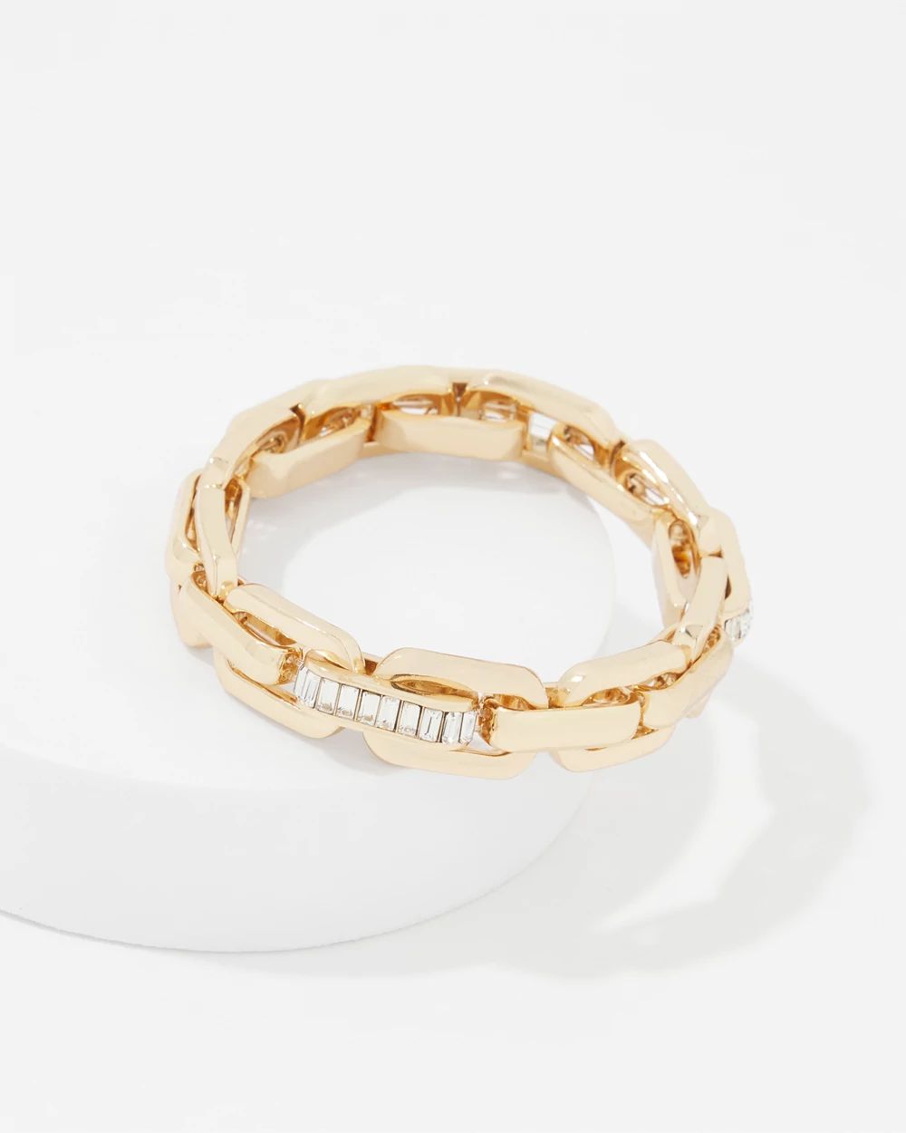 Elongated Links Stretch Bracelet click to view larger image.