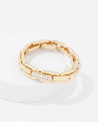 Elongated Links Stretch Bracelet click to view larger image.