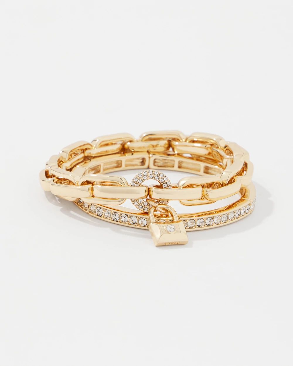 Padlock + Pavé 2-Pack Stretch Bracelets
