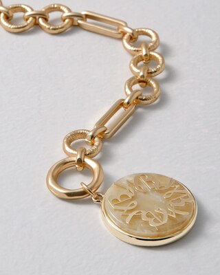Goldtone Faux Horn Charm Bracelet