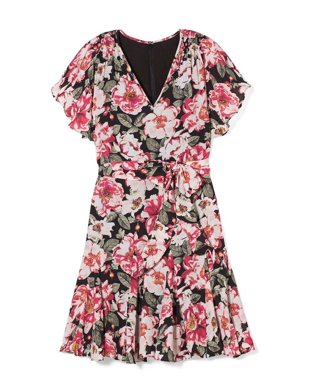 Floral Godet Pleat Dress