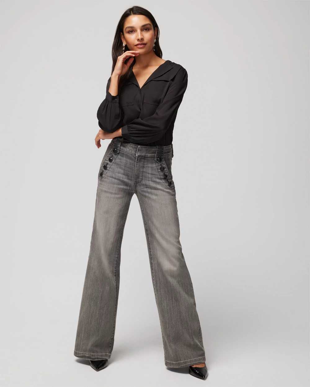 boston crew belted straight leg jeans