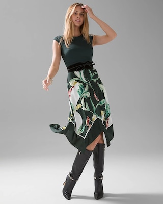 Handkerchief-Hem Midi Dress