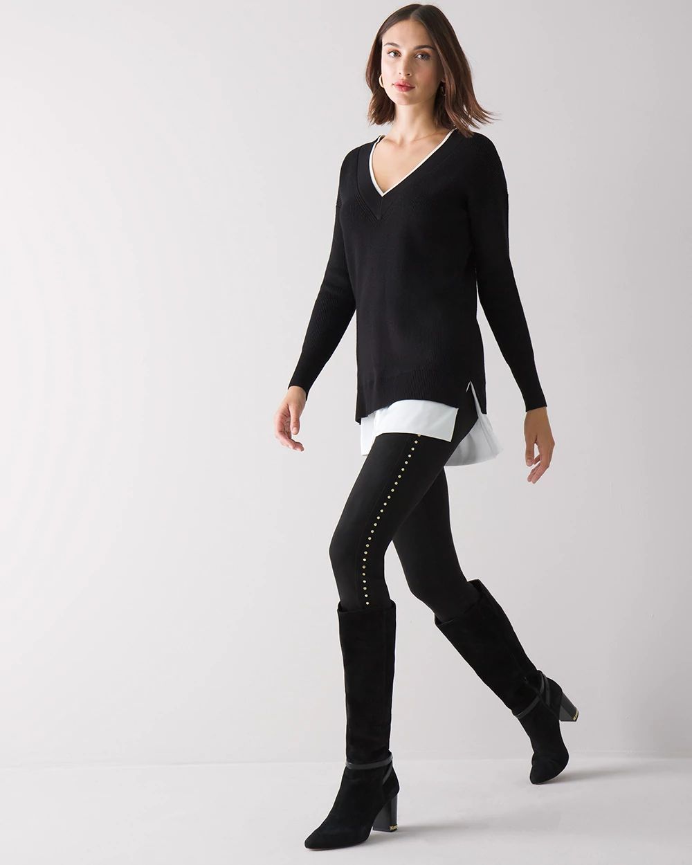 Vegan Suede WHBM Runway Leggings
