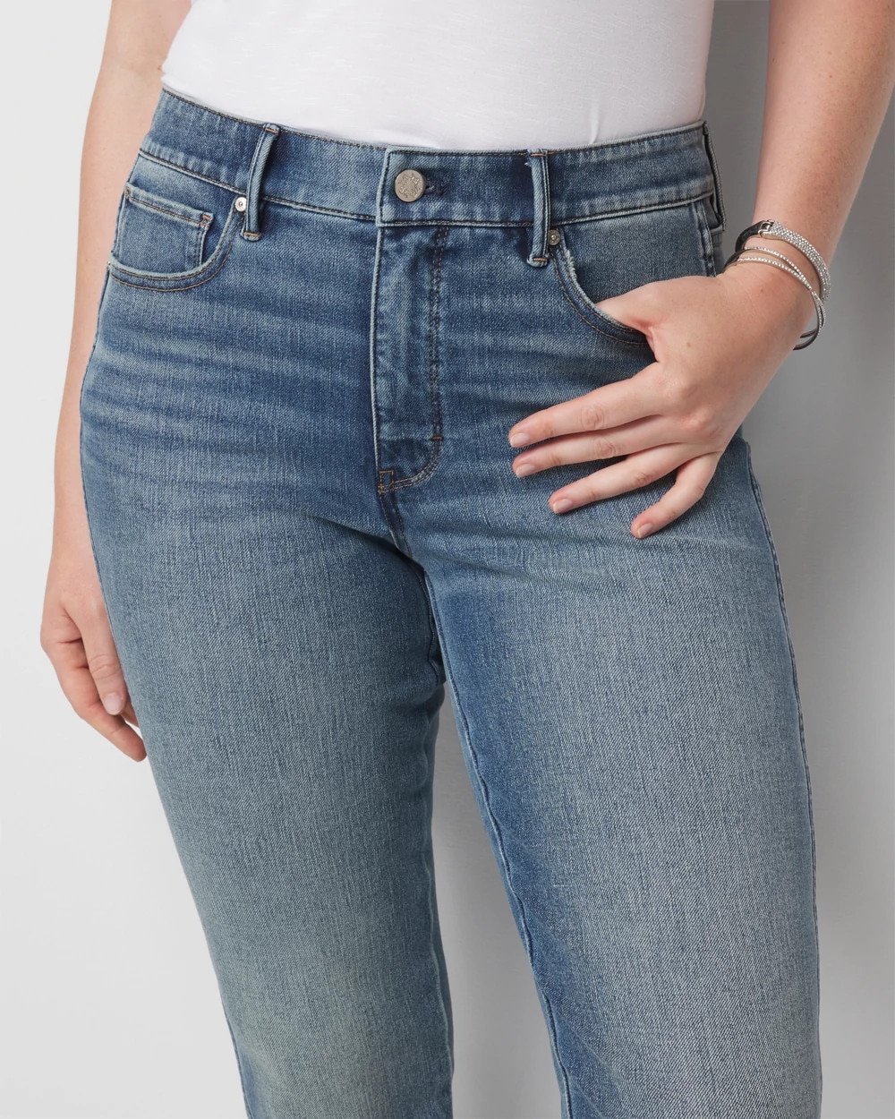 High-Rise Full Straight Jeans