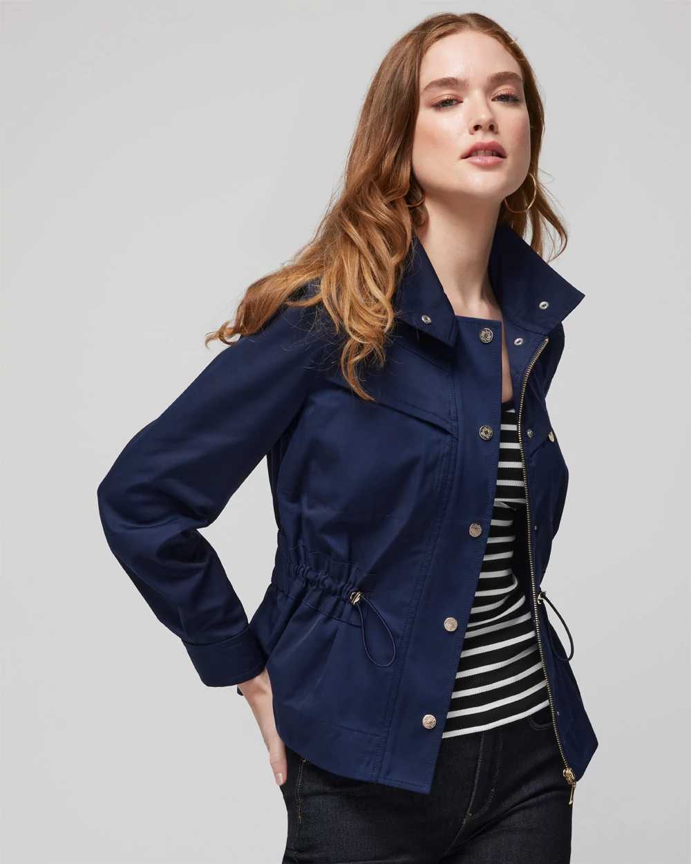 Blue utility jacket clearance