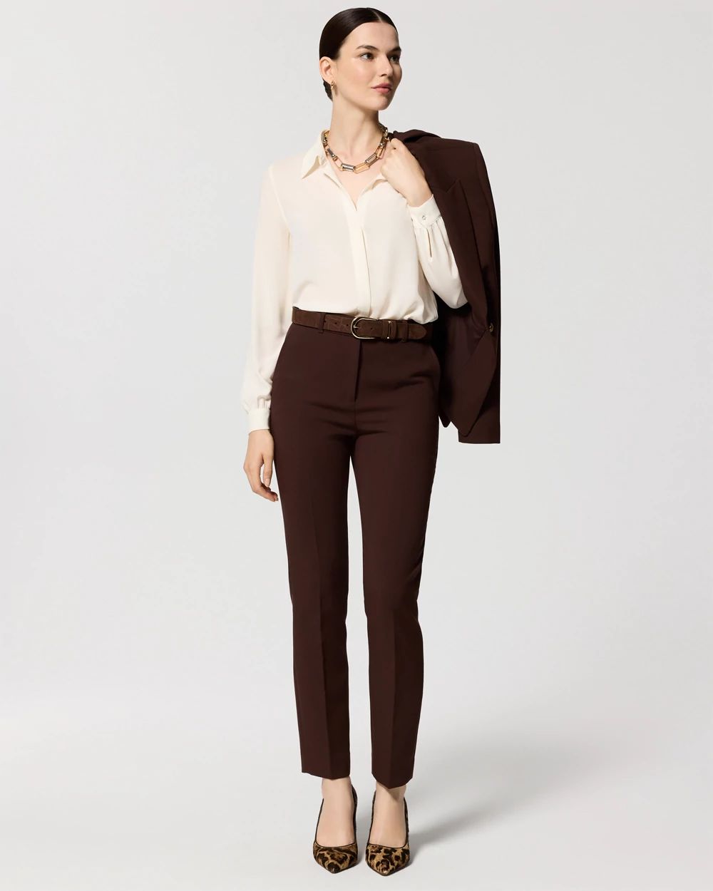 Petite Luxe Stretch High-Rise Elle Slim Ankle Pant