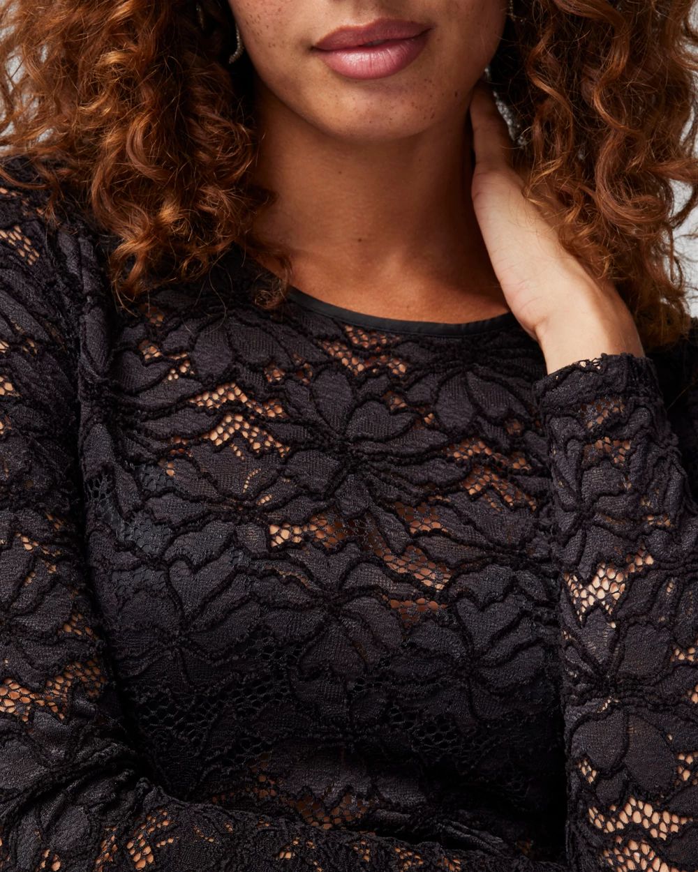 Lace Crew Neck Top