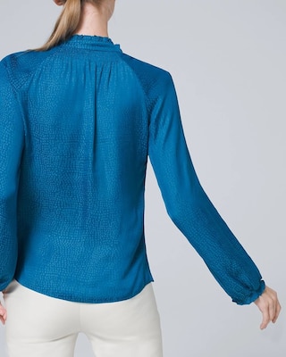 Smocked V-Neck Blouse