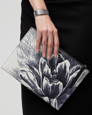 Sketched Floral Clutch