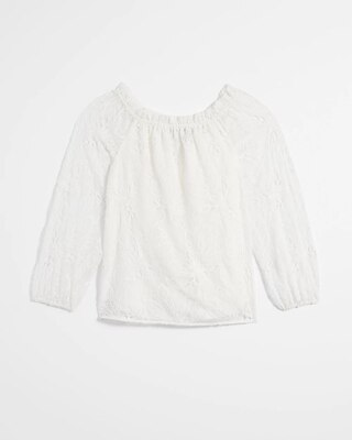 Off-the-Shoulder Eyelet Blouse