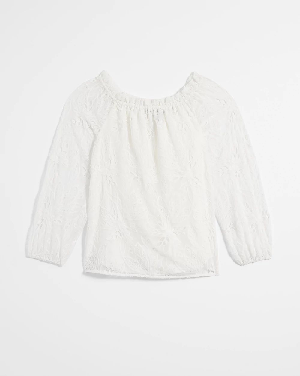 Off-the-Shoulder Eyelet Blouse