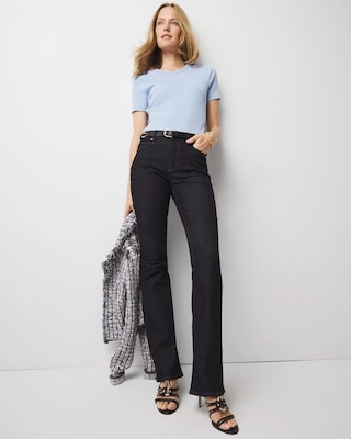 WHBM FORME™  Ribbed Stretch Button Shoulder Tee click to view larger image.