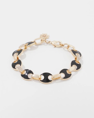 Black Mariner Links & Pavé Bracelet click to view larger image.