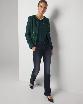 Petite Extra High-Rise Everyday Soft Mariner Bootcut Jeans click to view larger image.