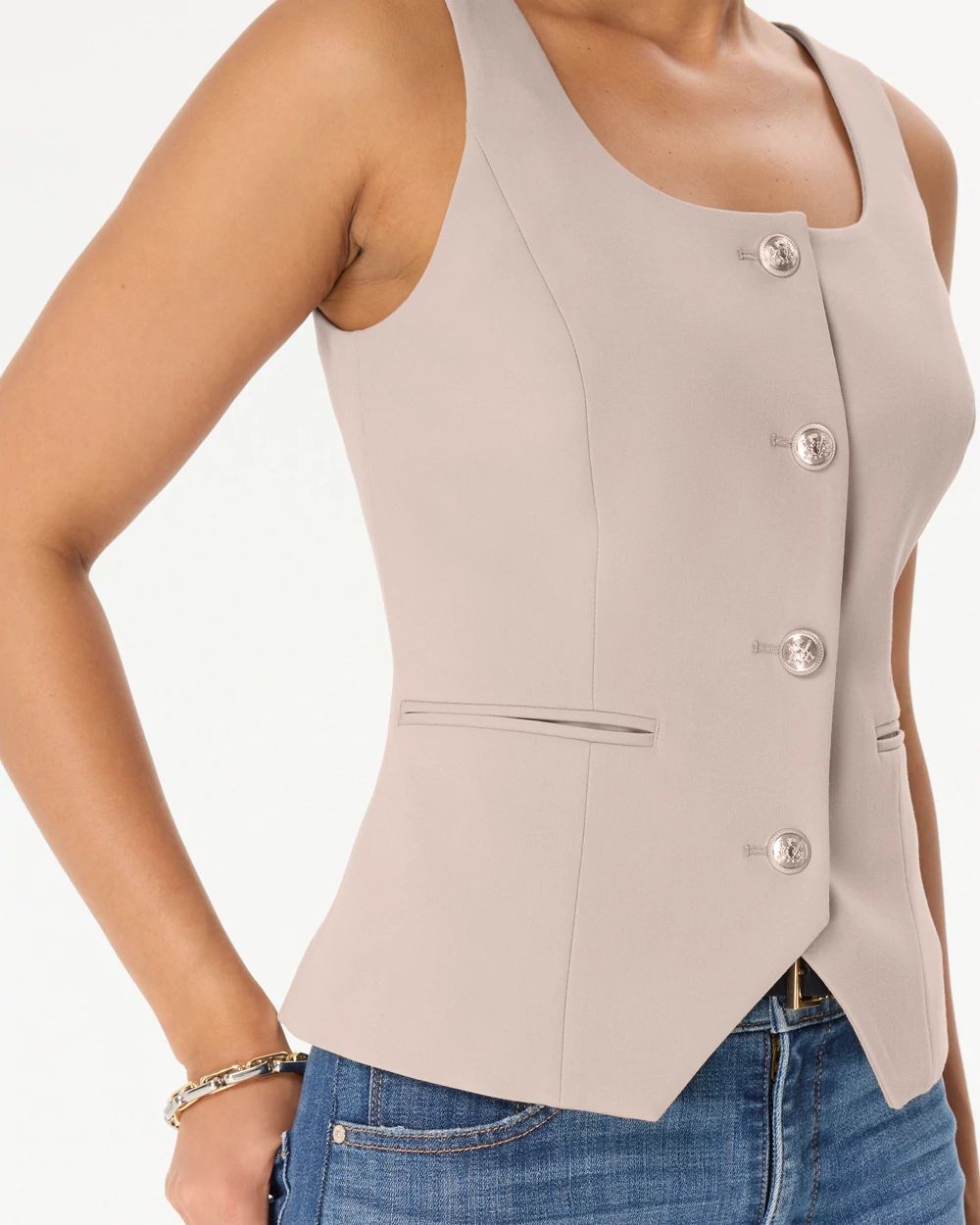 Luxe Stretch Scoop Neck Vest click to view larger image.