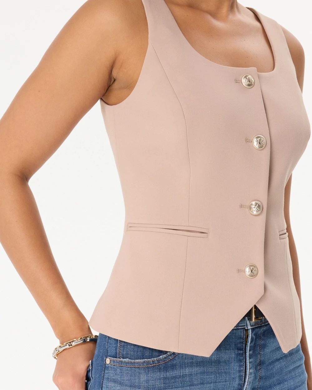 Luxe Stretch Scoop Neck Vest click to view larger image.