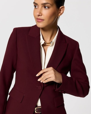 Luxe Stretch Cropped One-Button Blazer click to view larger image.