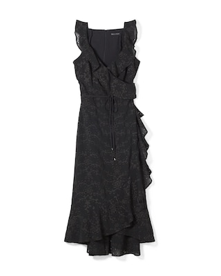 Eyelet Ruffle Wrap Dress