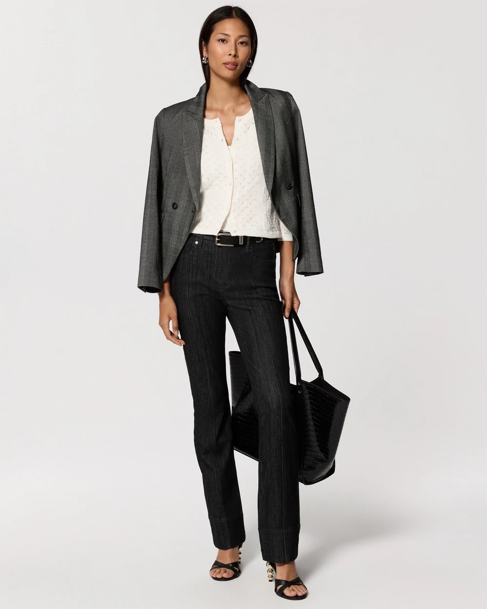 Front Seam High-Rise Bootcut Jeans