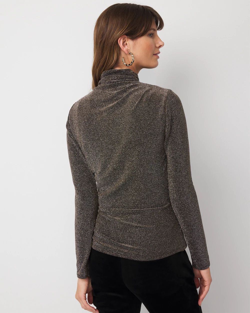 WHBM FORME™ Stretch Metallic Long-Sleeve Tee click to view larger image.