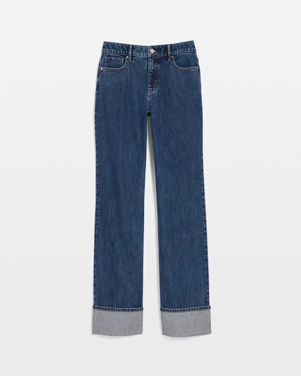 Petite Cuffed High-Rise Trouser Jeans