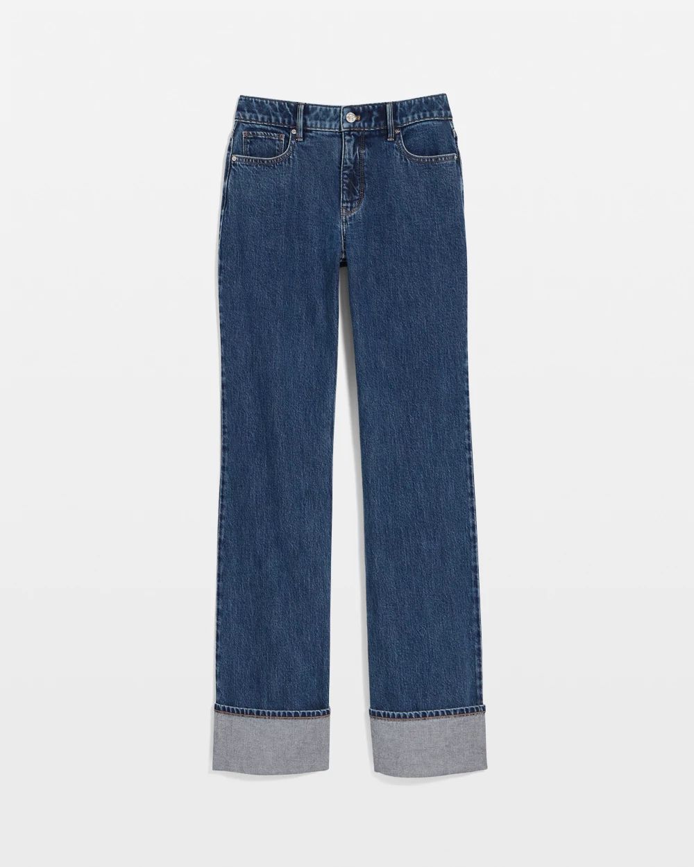 Petite Cuffed High-Rise Trouser Jeans click to view larger image.