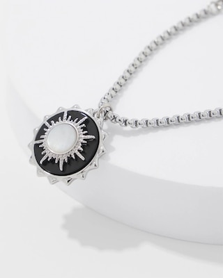 Silver Onyx Charm Bracelet click to view larger image.