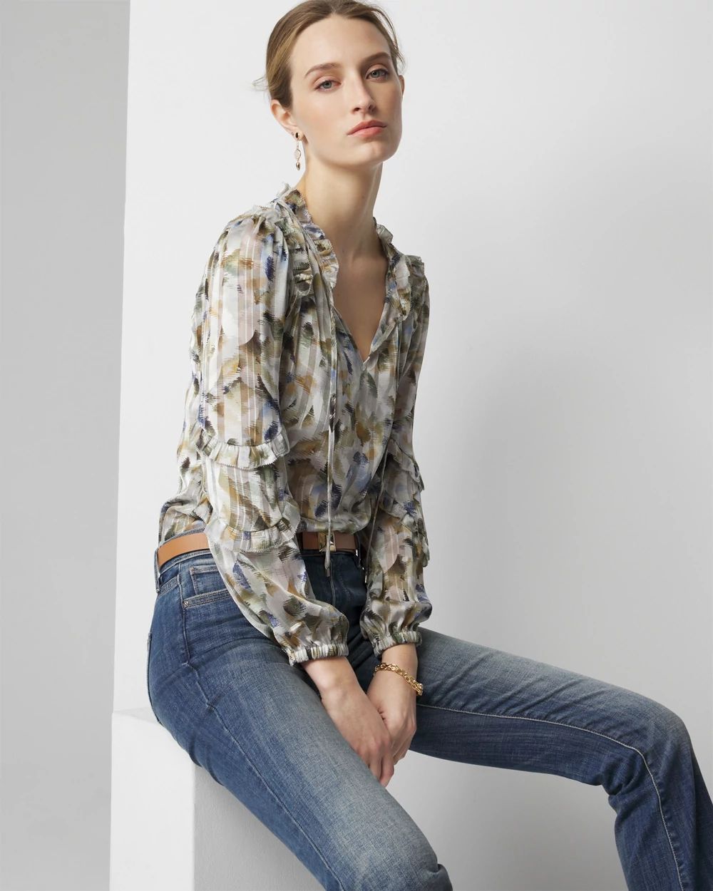 Ruffle Sleeve Blouse