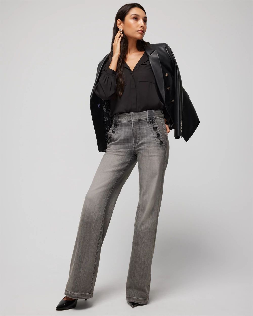 High-Rise Mariner Wide Leg Jeans