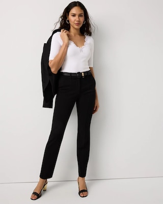 WHBM FORME™ Lace Trim V-neck Tee click to view larger image.