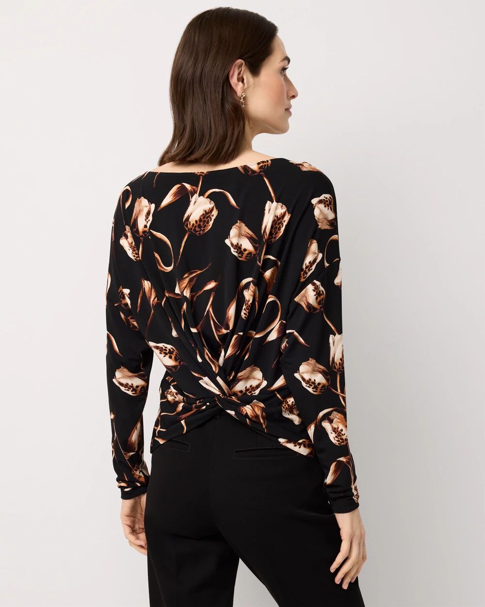 Boat Neck Long Sleeve Top