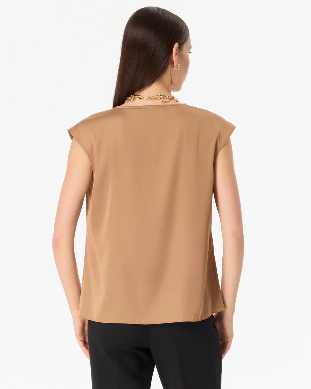 V-neck Crepe Shell click to view larger image.