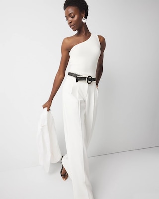 WHBM FORME™ Sculpt Stretch One Shoulder Sweater click to view larger image.