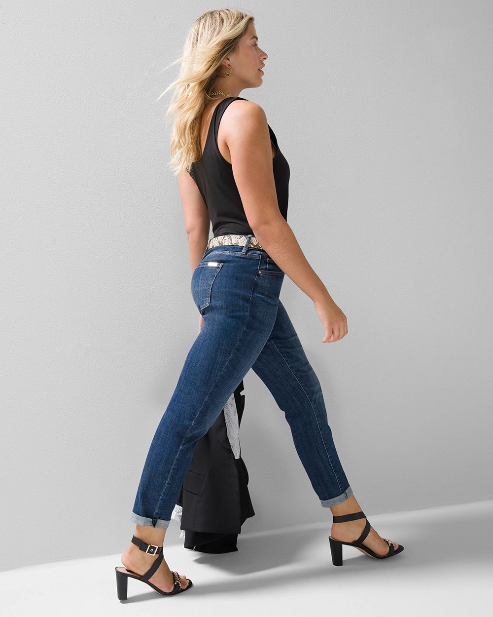 Curvy Mid-Rise Everyday Soft Denim™ Girlfriend Jeans click to view larger image.