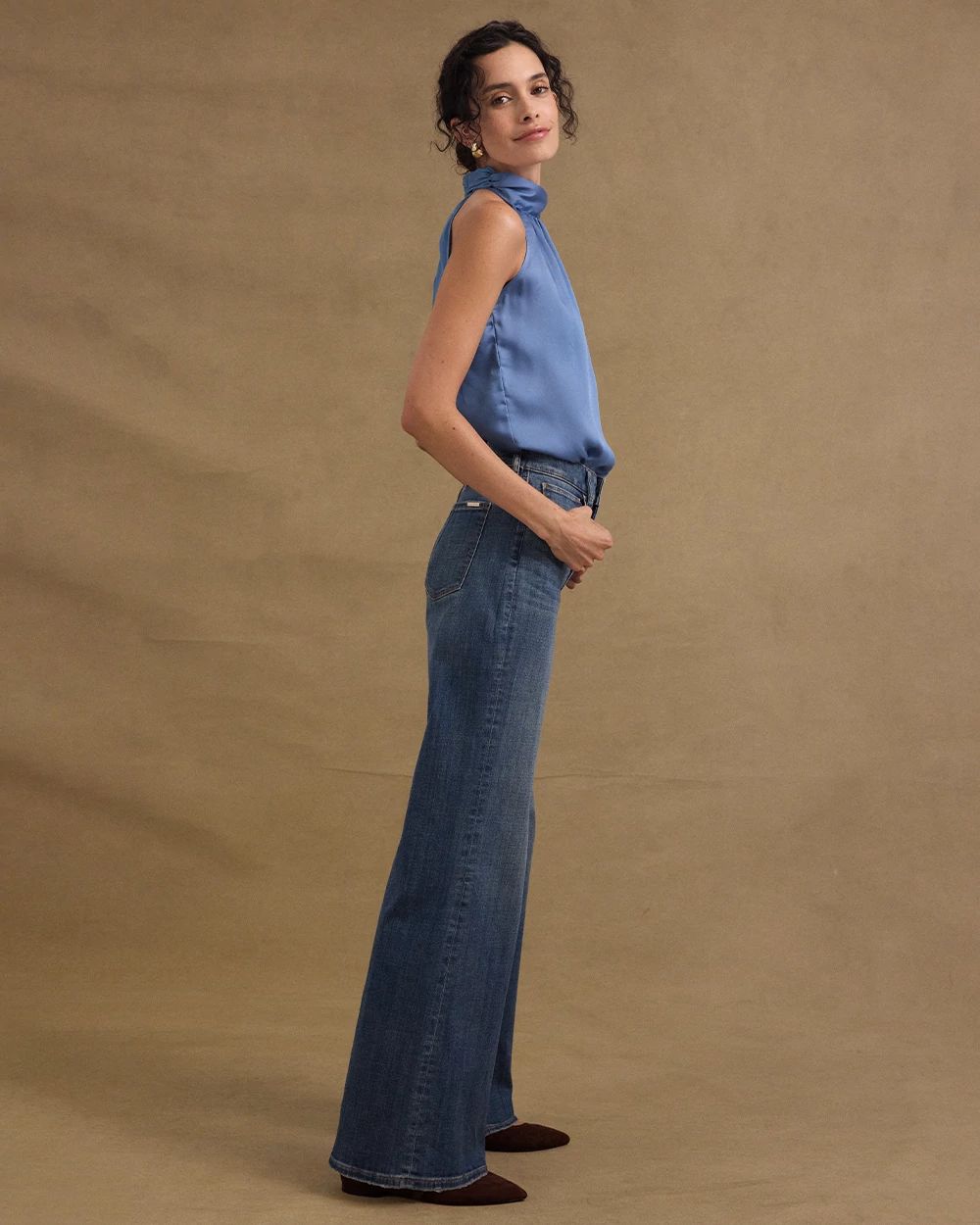 High-Rise Wide Leg Jeans click to view larger image.