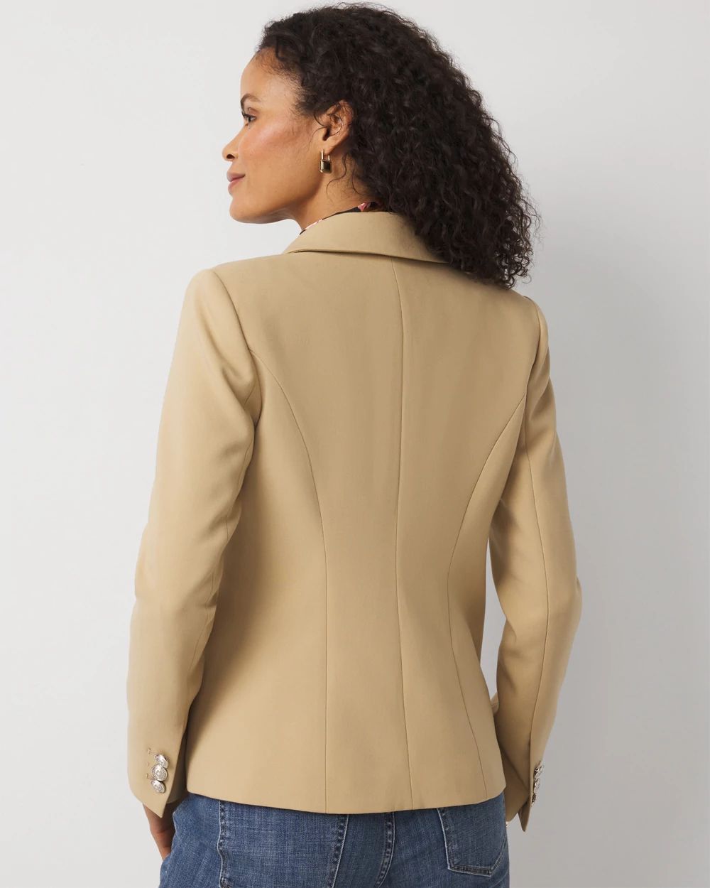 Petite Cropped Double Button Blazer click to view larger image.