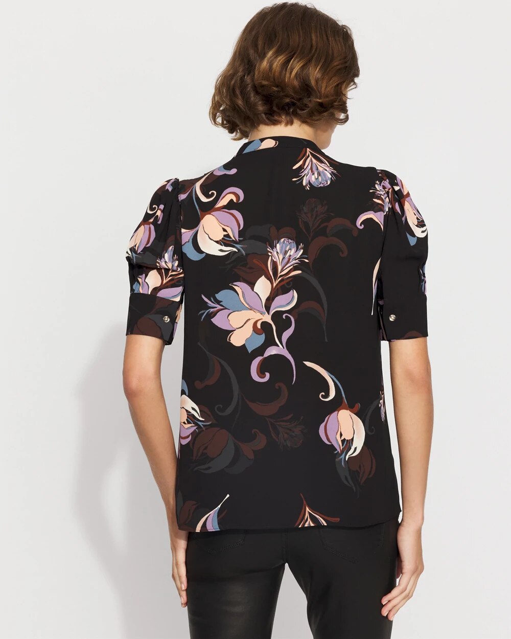 Elbow Sleeve Y-Neck Shirt