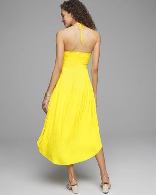 Strapless Pleated Tie-Waist Dress click to view larger image.