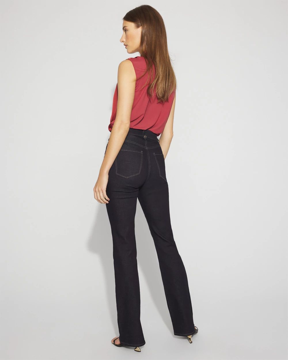 High-Rise Tab-Waist Bootcut Jean