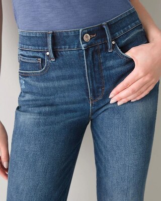 Curvy-Fit High-Rise Sculpt Destructed Straight Jeans
