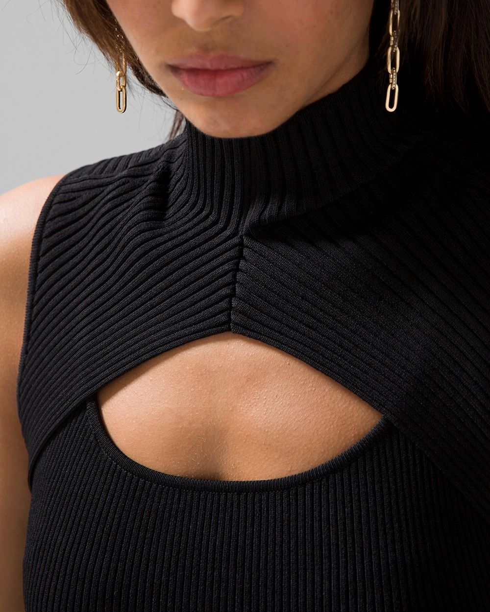Sleeveless Cutout Sweater Sheath Dress