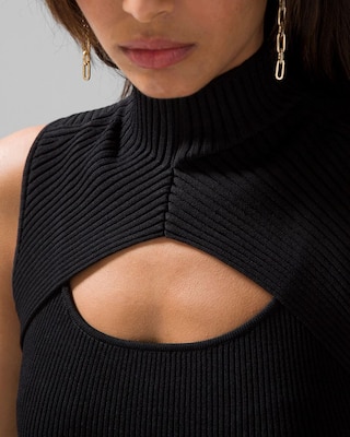 Sleeveless Cutout Sweater Sheath Dress click to view larger image.