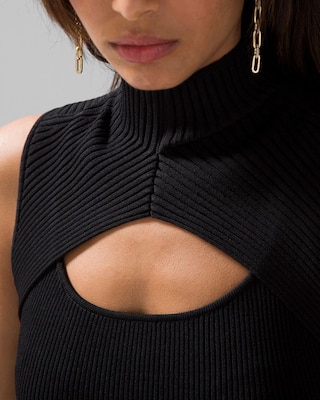 Sleeveless Cutout Sweater Sheath Dress